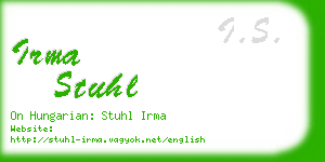 irma stuhl business card